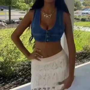 NWT REVICE DENMIN TOP SIZE MEDIUM